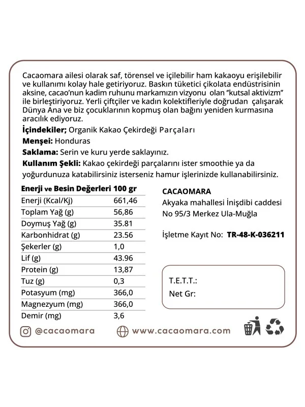 Kakao Çekirdeği Nibi 250gr görsel 4